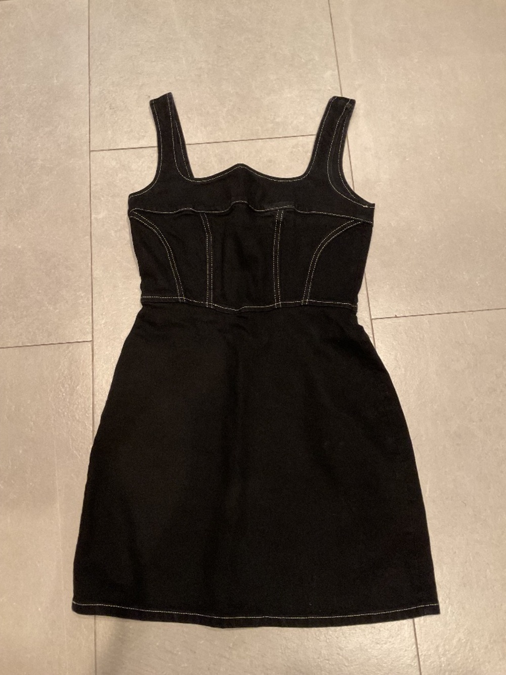 Reformation black denim dress size 6